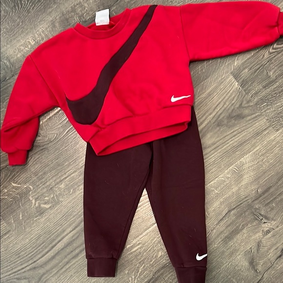Nike Other - Nike Kids Red and Burgundy Sweatshirt and Pants Set
